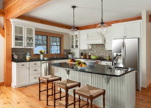 L shaped timber frame kitchen