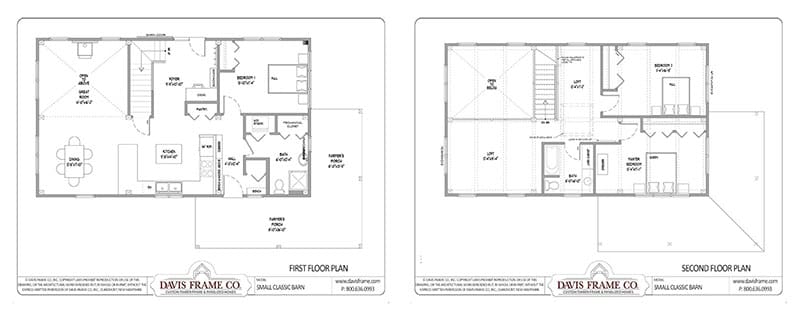 small classic barn home floor plan 