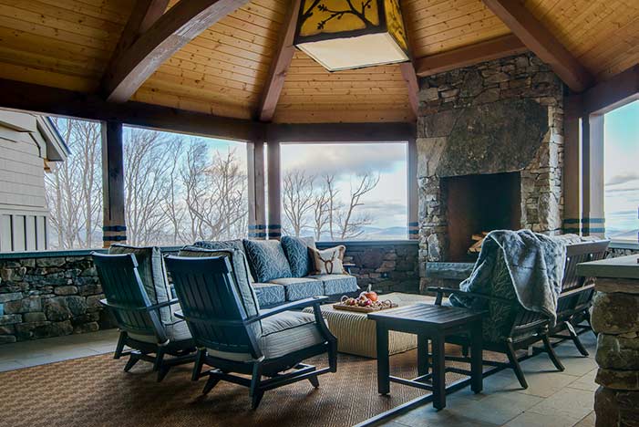 outdoor timber frame porch