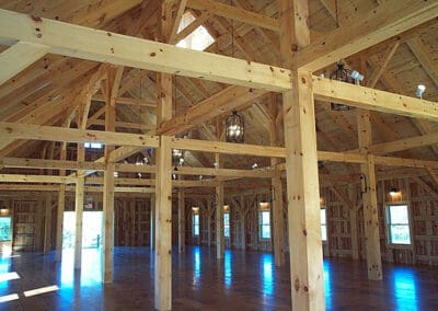 Interior of timber frame wedding barn