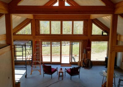 Interior view of loft in art barn