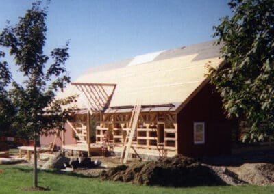 Vermont Wedding Barn under construction.