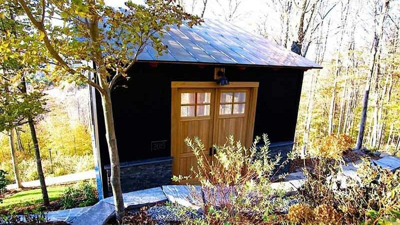 modern timber frame studio in vermont