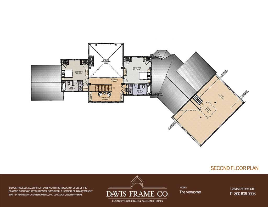 The Vermonter timber frame home floor plan