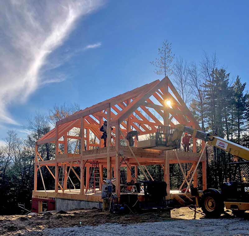 Okemo Area Vermont Timber Frame Home Under Construction